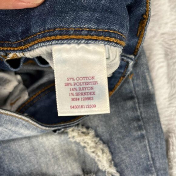 SO Jeans Women 7 Skinny Distressed Dark Wash Cuffed Denim Mid Rise Casual Boho - Picture 5 of 11